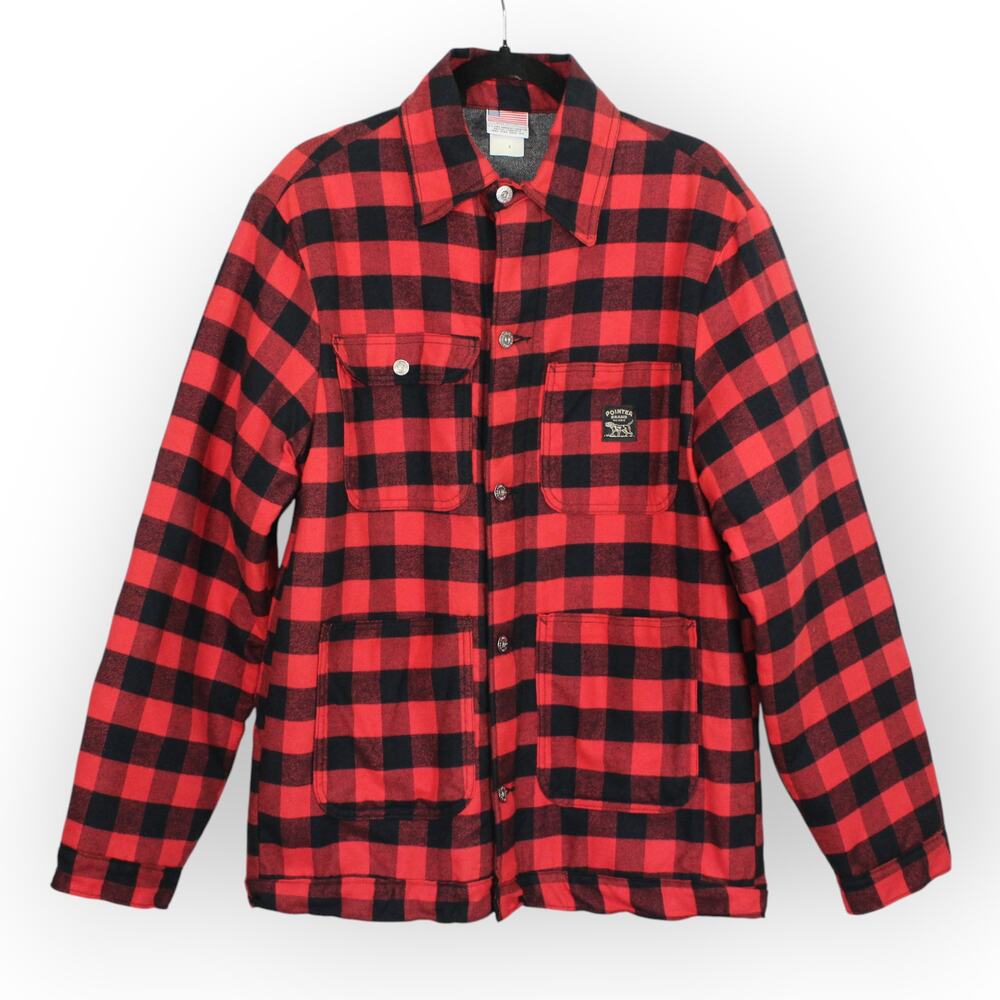 POINTER BRAND LC KING Small Barn Chore Blanket-Lined Flannel JacShirt USA
